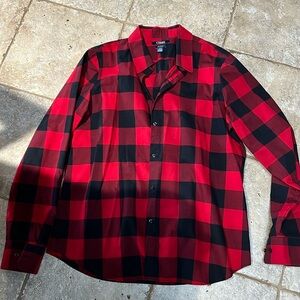 Ladies Chaps Buffalo plaid button-down shirt